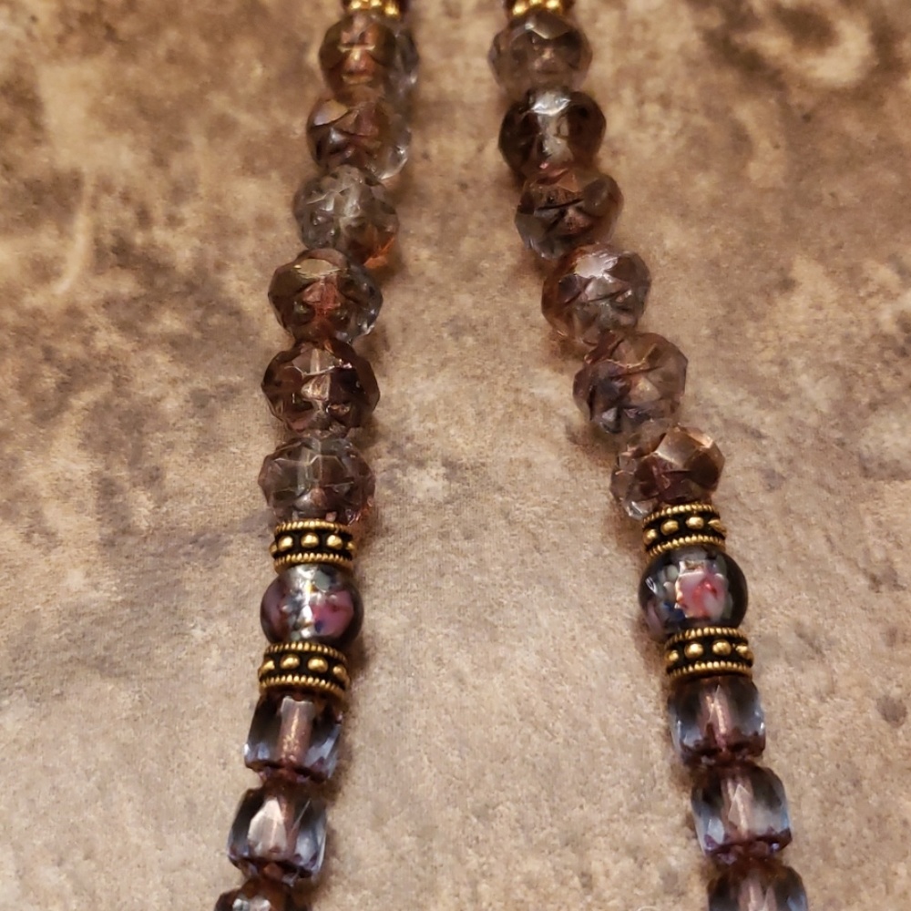 Purple lampwork necklace set - Picture 5 of 8